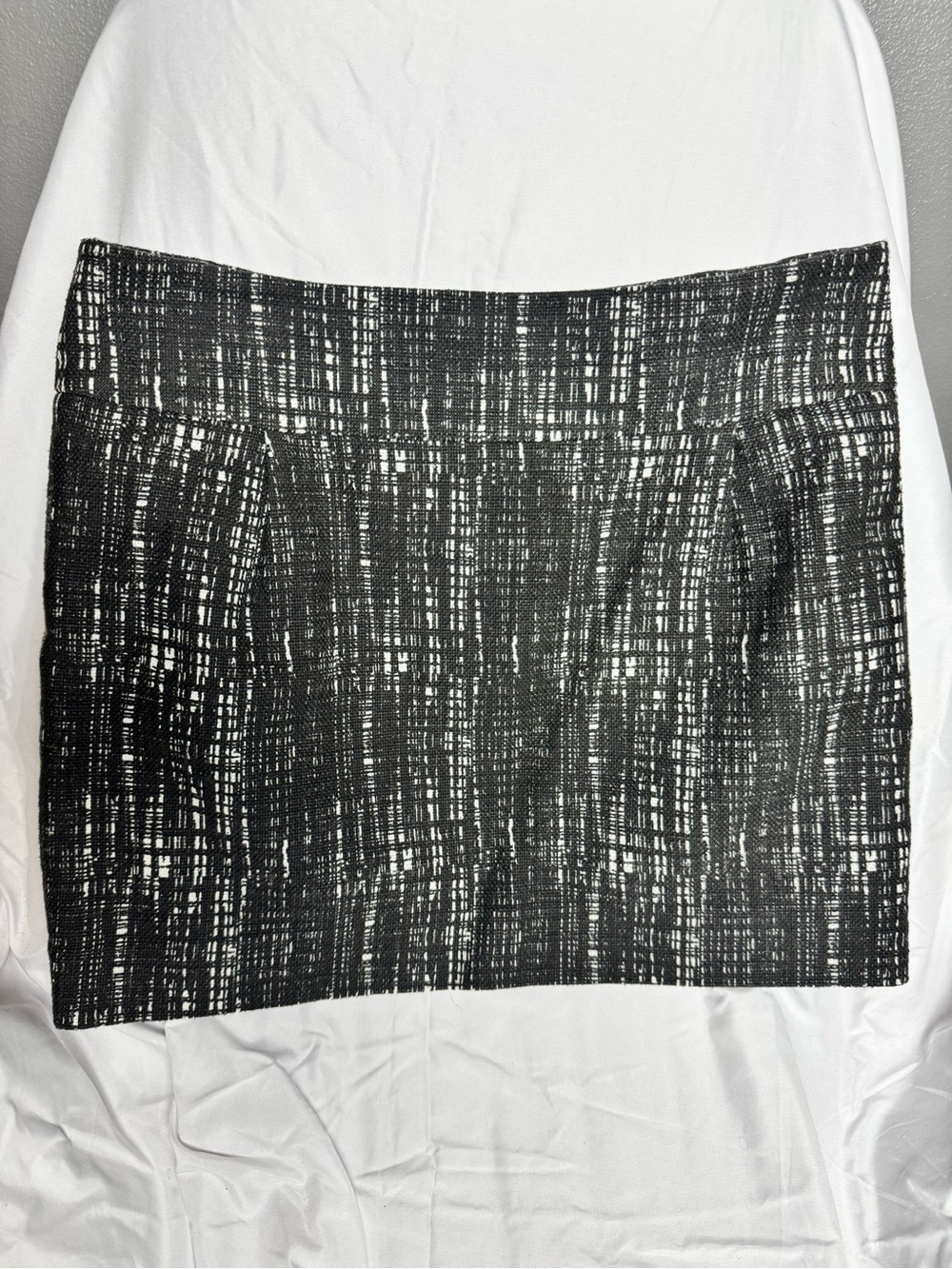 J. Crew Black and White Textured Grid Pencil Skirt